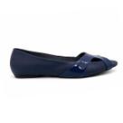 Sapatilha Leruchel Peeptoe Lisa Feminino Marinho