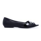 Sapatilha LeRUCHEL Peeptoe Lisa Feminino Preto