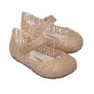 Sapatilha Mini Melissa Campana Papel Bebê Bege Glitter