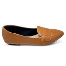 Sapatilha Mocassim Feminino Caramelo Bico Fino Pespontado
