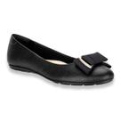 Sapatilha Moleca Comfort Texturizada Laço Frontal Feminina Preta