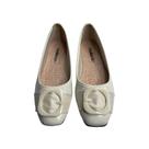 Sapatilha Moleca Verniz Com Fivela Encapada Feminino Original Adulto Confortável Bico Quadrado