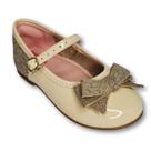 Sapatilha Molekinha Feminina Bebe 2106.1043 Verniz Gliter Shine Creme