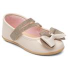 Sapatilha Off White Infantil Menina Laço Brilhante Pimpolho Fase 2