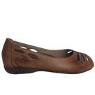 Sapatilha peep toe recortes vazados miss western couro
