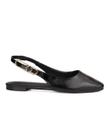 Sapatilha Slingback com Calce Fácil e Fivela Dourada - Bebecê - Preto / Vinho Sapatilha Slingback com Calce Fácil e Fivela Dourada - Bebecê - Preto / Vinho