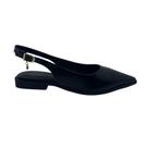 Sapatilha Slingback Offline Bico Fino Preta 24395 - Preto 38