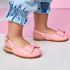 Sapatilha Slingback Pampili Bailarina Laço Pêssego 188.664