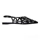 Sapatilha slingback vazada cristal couro nobuck preto carrano 507063