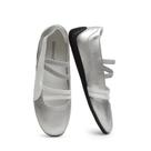 Sapatilhas Ballet Flats iiimmu Mary Jane femininas prateadas brancas 6