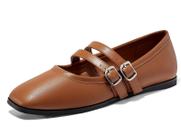Sapatilhas de balé Coutgo Mary Jane para mulheres marrons tamanho 10