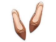 Sapatilhas de balé Coutgo Slingback, laço e bico pontudo para mulheres