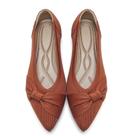 Sapatilhas de balé HIULYCENCE com bico fino para mulheres marrons US9