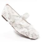 Sapatilhas de balé Newlady White Lace Mesh Mary Jane para mulheres