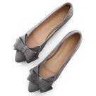 Sapatilhas de balé SAILING LU Bow-Knot femininas em camurça cinza tamanho 4,5
