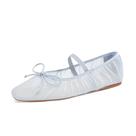 Sapatilhas de balé STALOV Mesh para mulheres, bico quadrado, azul, USD 9,5