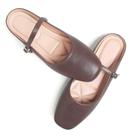 Sapatilhas de balé WENJIAZHIZHI femininas com bico quadrado, mulas, marrons 37
