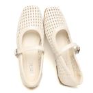 Sapatilhas de balé Yozuru Woven Mesh Mary Jane Beige para mulheres