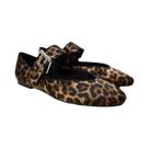 Sapatilhas Femininas De Couro Com Estampa De Leopardo, Bico Fino, Estilo Retrô, Para Outono