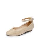 Sapatilhas Femininas DREAM PAIRS REVONA com Tira no Tornozelo Douradas