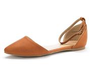 Sapatilhas Femininas DREAM PAIRS Tan com Bico Fino Tamanho 38