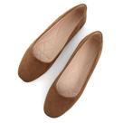 Sapatilhas SAILING LU Brown para mulheres com bico quadrado, tamanho 8,5