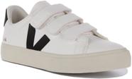 Sapatilhas Veja Recife Cromado em Couro Branco Preto Feminino