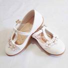 Sapatinho Batizado Infantil Menina Sapatilha Branco Verniz Sapatinho Batizado Infantil Menina Sapatilha Branco Verniz