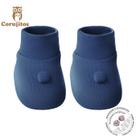 Sapatinho com Pompom em Algodão Egípcio na caixa - Azul Jeans - Corujitos