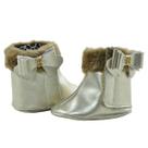 Sapatinho de Bebê Bicho de Pé - Bota Feminina c/ Fecho e Laço - Sintético Palha com Pelúcia - Ouro Light e Chocolate Sapatinho de Bebê Bicho de Pé - Bota Feminina c/ Fecho e Laço - Sintético Palha com Pelúcia - Ouro Light e Chocolate