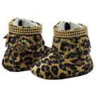 Sapatinho de Bebê Bicho de Pé - Bota Feminina Com Franja e Strass - Camurça Sintética - Onça Sapatinho de Bebê Bicho de Pé - Bota Feminina Com Franja e Strass - Camurça Sintética - Onça