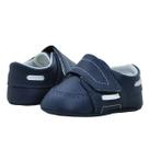 Sapatinho de Bebê Bicho de Pé - Dockside Masculino com Fecho - Sintético - Azul Marinho e Branco