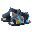 Sapatinho de Bebê Bicho de Pé - Sandália Masculina com Fecho - Sintético - Azul Marinho e Azul Céu com Amarelo Sapatinho de Bebê Bicho de Pé - Sandália Masculina com Fecho - Sintético - Azul Marinho e Azul Céu com Amarelo