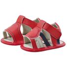 Sapatinho de Bebê Bicho de Pé - Sandália Masculina com Fecho - Sintético - Vermelho com Bege e Azul Marinho Sapatinho de Bebê Bicho de Pé - Sandália Masculina com Fecho - Sintético - Vermelho com Bege e Azul Marinho