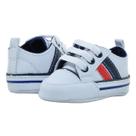 Sapatinho de Bebê Bicho de Pé - Sapatênis Masculino c/ ilhós e Atacador - Sintético - Branco/Vermelho e Marinho Sapatinho de Bebê Bicho de Pé - Sapatênis Masculino c/ ilhós e Atacador - Sintético - Branco/Vermelho e Marinho
