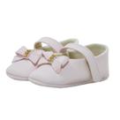 Sapatinho de Bebê Bicho de Pé - Sapatilha Feminina c/ Laço Palito e Strass - Sintético - Rosa Bebê