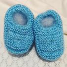 Sapatinho de Bebê de Tricô Azul 0 a 3 meses Recém Nascido RN Tamanho 12 a 13 Sapatinho de Bebê de Tricô Azul 0 a 3 meses Recém Nascido RN Tamanho 12 a 13