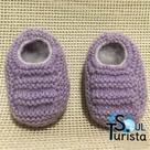 Sapatinho de Bebê de Tricô Lilás - 0 a 3 meses