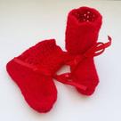 Sapatinho de Lã Vermelho saída Maternidade