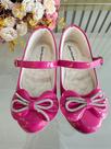 Sapatinho Infantil Pink Verniz com Aplique de Lacinho e Strass Luxo