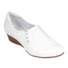 Sapato Anabela Feminino Para Médica Enfermeira Clínica Camareira Esteticista EPI Antiderrapante Branco Proteção Para Hospital Posto De Saúde