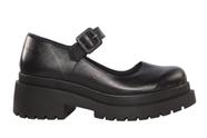 Sapato Boneca Feminino Retrô em Couro Preto - Cód 391715 Sapato Boneca Feminino Retrô em Couro Preto - Cód 391715