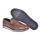 Sapato Casual Moderno Masculino Bico Redondo Preto Marrom