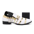 Sapato Casual Social Bico Quadrado Masculino Com Cinto + Carteira Gmm Shoes