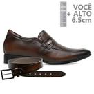 Sapato com Salto Interno Jota Pe Marrom + Cinto 79503
