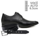 Sapato com Salto Interno Jota Pe Preto + Cinto de Couro 7950