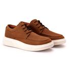 Sapato Comfort Ranster Masculino em Couro Rústico Castor