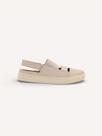 Sapato Couro Elástico Off White