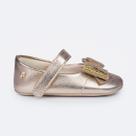 Sapato de Bebê Pampili Nina Laço e Strass Tiara Dourado Sapato de Bebê Pampili Nina Laço e Strass Tiara Dourado