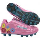 Sapato de futebol Vizari Blossom FG para criança/criança pequena rosa/azul
